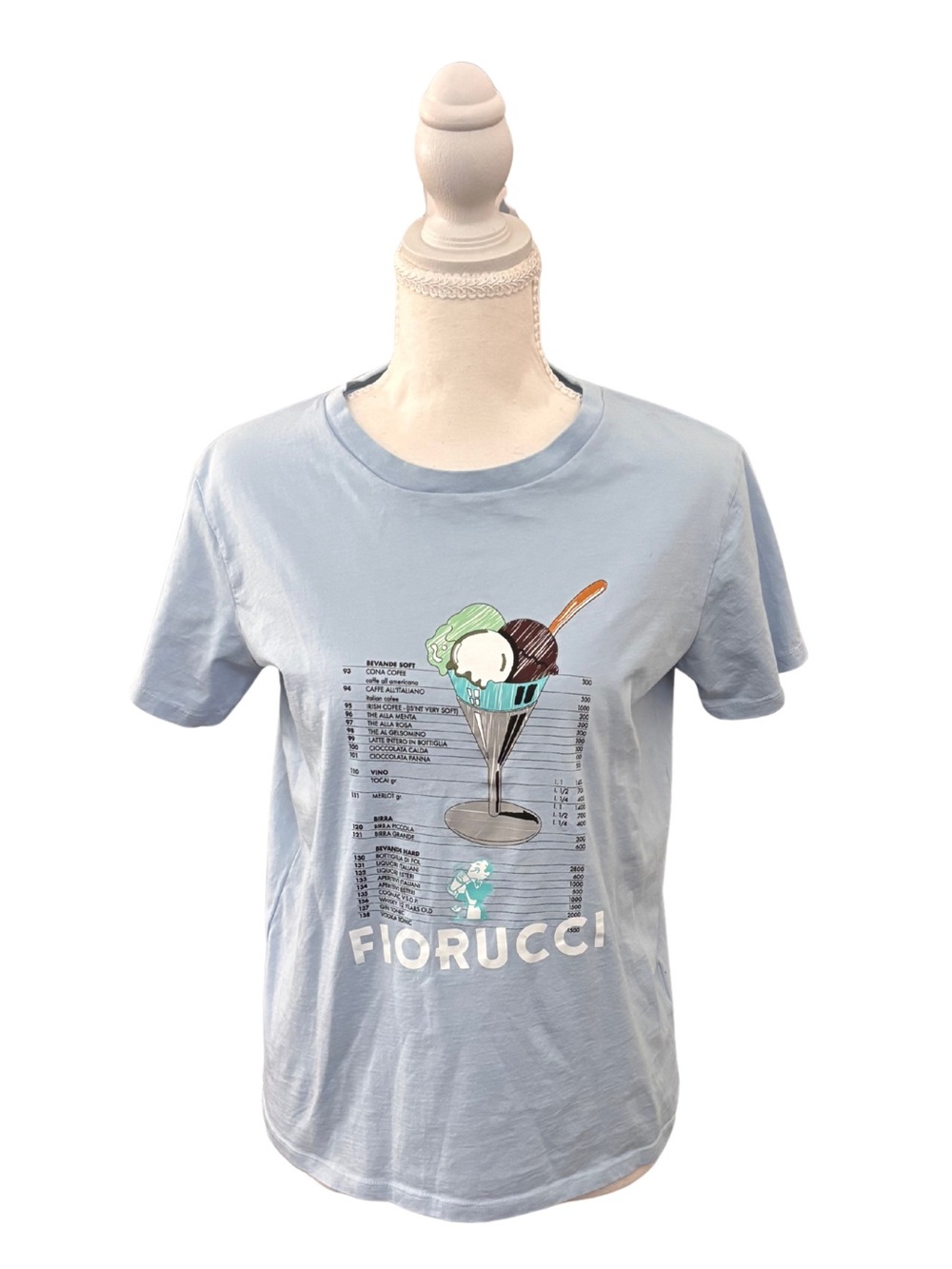 Fiorucci Light Blue Short-Sleeve Ice Cream Graphic Tee